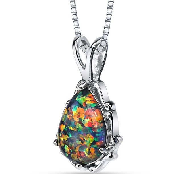 55Carat Choose Your Gemstone Pendants Pear Shape 925 Sterling Silver 18K Gold Plated Locket For Men Women